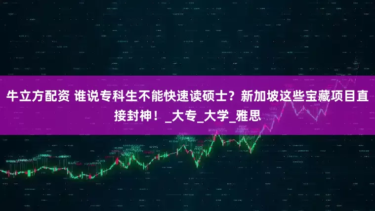 牛立方配资 谁说专科生不能快速读硕士？新加坡这些宝藏项目直接封神！_大专_大学_雅思