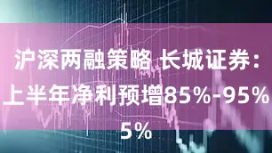 沪深两融策略 长城证券：上半年净利预增85%-95%